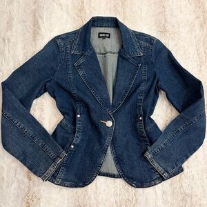 💎 Y2K Rhinestone Denim Blazer | Vintage Brand : Contrast | Retro Chic It Girl 💎
